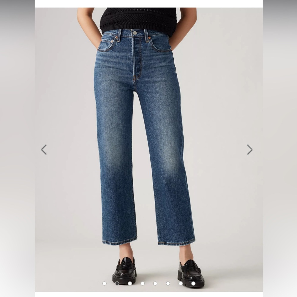 Levi's High Rise Ribcage Straight Ankle Jeans - Blue